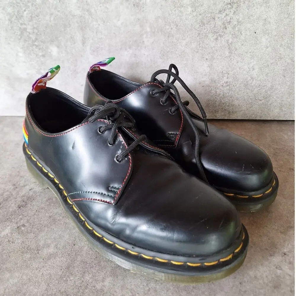 Dr. Martens 1461 for pride smooth leather oxford shoes mens 10 womens 11 rainbow